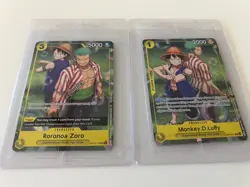 One Piece TCG Monkey.D.Luffy OP10-111 & Roronoa Zoro OP10-113 Promo Cards Sealed - Image 2