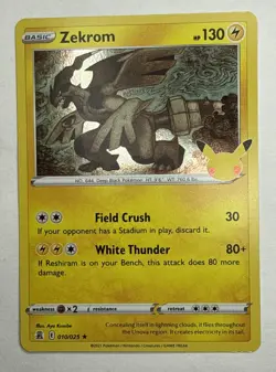 Zekrom Pokemon Celebrations Card 10/25 Holo TCG NM Raw 2021 - Image 1