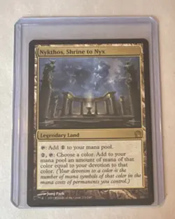 WOTC MtG Theros Nykthos Shrine to Nyx Legendary Land Rare Regular #223 Colorles… - Image 1