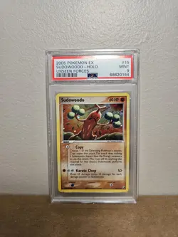 2005 POKEMON EX UNSEEN FORCES #15 SUDOWOODO-HOLO UNSEEN FORCES PSA 9 - Image 1