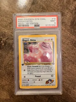 Pokemon Koga's Ditto 10/132 Gym Challenge Holo Rare 1st Edition PSA 9 - Image 1