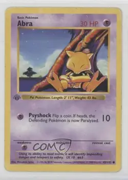 Abra Shadowless 1st Ed. Pokemon Base Set #43 1999 - Image 1