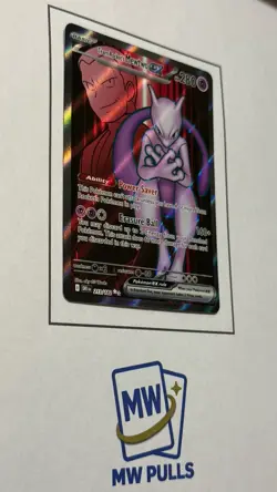 Pokemon Team Rocket's Mewtwo EX 213/182 Sv10: Destined Rivals Full Art Holo - Image 3