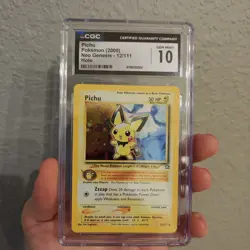 2000 Pokemon Neo Genesis Holo Pichu #12 CGC 10 GEM MINT - Image 2