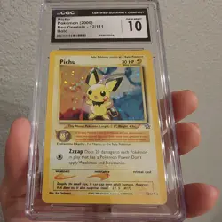 2000 Pokemon Neo Genesis Holo Pichu #12 CGC 10 GEM MINT - Image 5