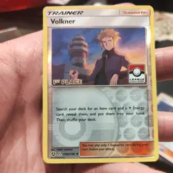 Pokemon TCG Volkner 1st Place 135a/156 League Challenge Promo Alt Art LP 2019 - Image 1