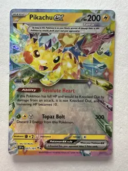 Pokemon Pikachu ex 057/191 Sv08: Surging Sparks Holo Double Rare - Image 1