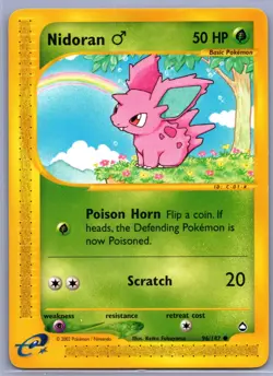 Nidoran M Common Aquapolis 096/147 LP - Pokemon TCG - Image 1