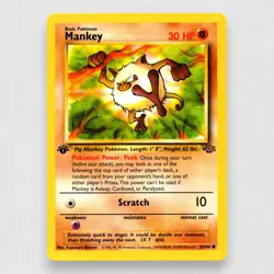 Mankey 55/64 Jungle 1st Edition Common Pokemon TCG - Image 1