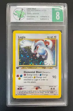 Pokemon 1st EDITION Lugia Neo Genesis Holo 9/111 near-mint Graded 8 – almost 9 - Image 1