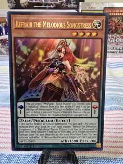 Yugioh Refrain the Melodious Songstress MP25-EN180 Ultra Rare 1st Edition - Image 1