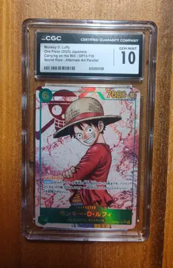2025 One Piece JPN Carrying On His Will OP13-118 Monkey D. Luffy CGC 10 Gem Mint - Image 1