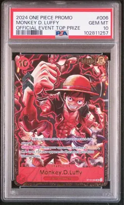 PSA 10 One Piece 2024 Monkey D. Luffy Promo Official Event Top Prize ST10-006 - Image 1