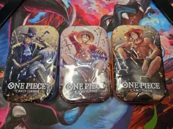 One Piece OP-13 TS02 - Mini Tin Art Set Of 3 - Luffy Sabo Ace - Sealed New - Image 1
