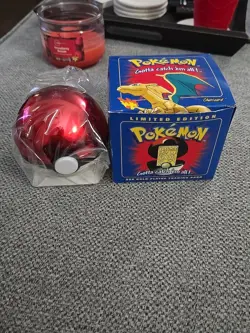 1999 Pokemon Charizard 23K Gold Plated Card & Pokeball SEALED From Burger King - Image 2