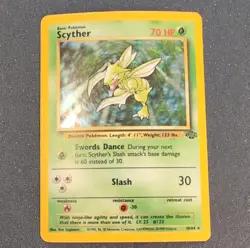 Pokemon Scyther Jungle Holo Rare Unlimited Pokemon TCG Card #10/64 1999 70 HP - Image 1