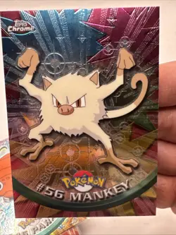 2000 Topps Chrome Pokemon Card Mankey #56 - Image 1