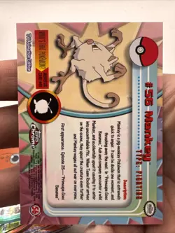 2000 Topps Chrome Pokemon Card Mankey #56 - Image 2