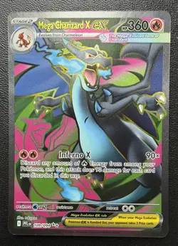 Mega Charizard X Ex 109/094 Phantasmal Flames Full Art 2025 Pokemon Card - Image 1