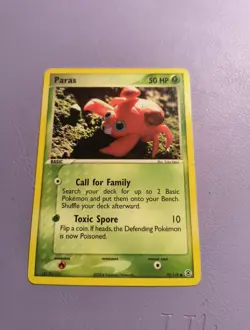 Paras 72/112 EX Fire Red & Leaf Green 2004 Pokemon Common Card MP-LP - Image 1