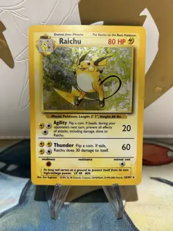 Raichu 14/102 Holo Rare 1999-2000 4th Print UK Base Set Rare Pokemon MP - Image 1