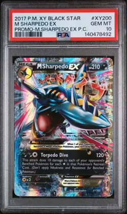 PSA 10 2017 Pokemon XY Black Star Promo M Sharpedo EX #XY200 - Image 1