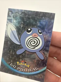 Poliwag #60 Topps Black Logo Foil Holo Pokemon TV Animation Edition NM - Image 3
