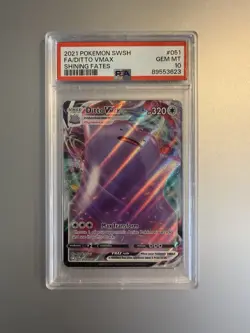 Pokemon 2021 Ditto Vmax Fa Shining Fates 051 PSA 10 New Cert - Image 1