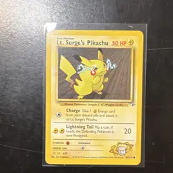 Lt. Surge's Pikachu 81/132 Gym Heroes 50HP Regular 2000 Wizards Pokemon TCG np - Image 1