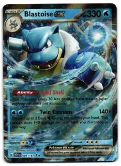 Blastoise ex 009/165 - 151 Double Rare Pokemon TCG - NM Card - Image 1