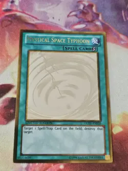 Yu-Gi-Oh! TCG Mystical Space Typhoon GLD5-EN038 Gold Rare Haunted Mine Ltd Ed - Image 1