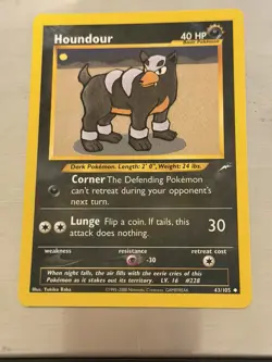 Pokemon TCG Houndour Neo Destiny Unlimited Uncommon Card 43/105 - Image 1