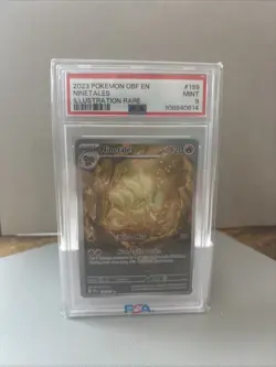 Pokemon TCG Ninetales Obsidian Flames Holo Card 199/197 Illustration Rare, PSA 9 - Image 1