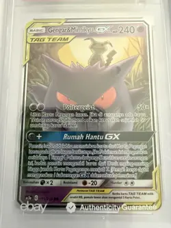 PSA 10 Gem Mint Gengar & Mimikyu GX #53 Tag Team Pokemon Card Indonesian - Image 4
