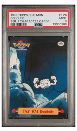 1999 Topps Pokemon #TV6 Geodude Ser. 1 Character Cards Psa 9 - Image 1