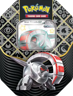 Pokemon Paldean Fates Iron Treads ex Tin Set [4 Booster Packs & Promo Card] - Image 1
