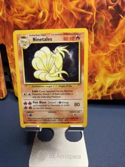 Ninetales Base Set Holo Rare Card 012/102 WOTC, Lightly Played - Image 2