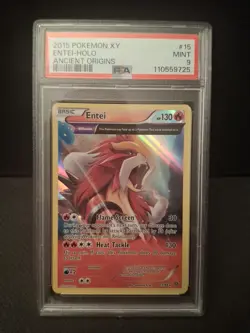 2015 POKEMON XY ANCIENT ORIGINS #15 ENTEI-HOLO PSA 9 EXTENDED 15/98 FULL ART - Image 1