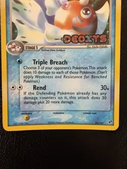 Pokemon Card - Seaking Deoxys 24/107 Rare Reverse Holo Stamped LP - Image 3