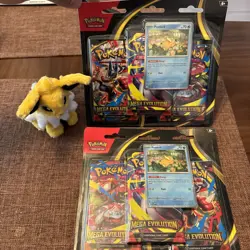 Pokemon TCG Mega Evolution 3-Pack Blister Set of 2 Psyduck (Sealed) - Image 1