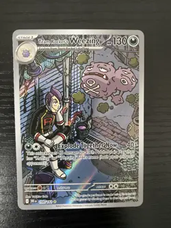 2025 POKEMON DESTINED RIVALS TEAM ROCKET'S WEEZING 199/182 ILLUSTRATION RARE - Image 1