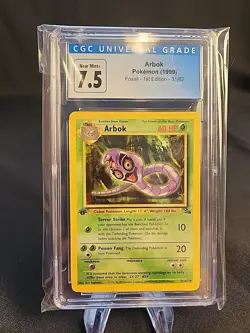 Pokemon TCG CGC 7.5 Arbok Fossil 31/62 Regular 1st Edition Uncommon - Image 1