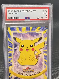 1999 Topps Pokemon TV Animation Pikachu #25 PSA 9 Mint - Image 1