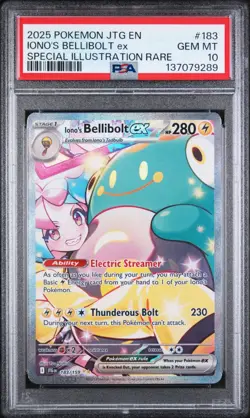 Pokemon JTG EN-JOURNEY TOGETHER 183 IONO'S BELLIBOLT EX SI PSA 10 - 137079289 - Image 1