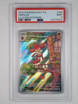 Simisear 100/086 Illustration Rare SV: White Flare PSA 9 Mint English Pokemon - Image 1