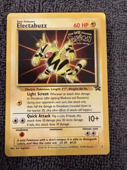 1999 Pokemon Kids WB Black Star Promo Electabuzz 2 Vintage - NM - Image 1