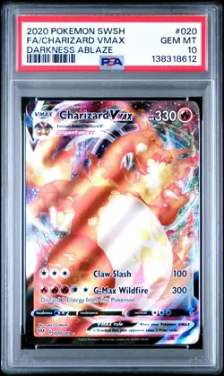 2020 POKEMON SWORD & SHIELD DARKNESS ABLAZE #020 FULL ART/CHARIZARD VMAX PSA 10 - Image 1