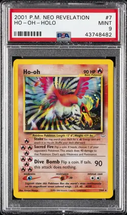 2001 POKEMON NEO REVELATION #7 HO-OH-HOLO PSA 9 - Image 1