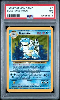 1999 POKEMON BASE SET UNLIMITED #2 BLASTOISE-HOLO PSA 7 - Image 1