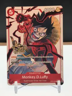 One Piece TCG Monkey D. Luffy 3rd Anniversary Promo Alt Art ST01-012 - Image 1